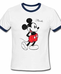 Mickey Mouse On Florida Ringer T Shirt