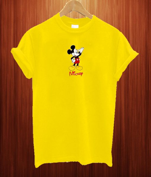 Mickey Mouse Vintage Gold Yellow Graphic T Shirt