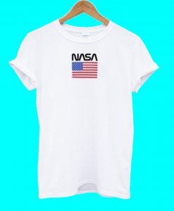 Nasa America Flag T Shirt