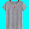 Red Rose Gray T Shirt