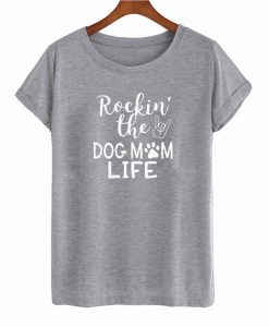 Rockin The Bulldog Mom Life Dark Grey Graphic T Shir