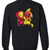 Baby Pikachu Pokemon and Deadpool Back Sweatshirt