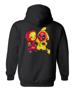 Baby Pikachu Pokemon and Deadpool Back hoodie