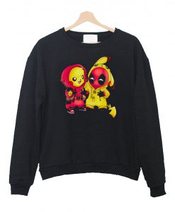 Baby Pikachu Pokemon and Deadpool Sweatshirt