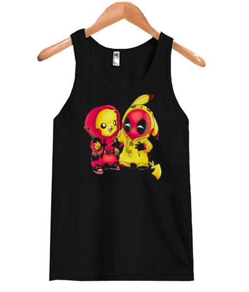 Baby Pikachu Pokemon and Deadpool Tank Top