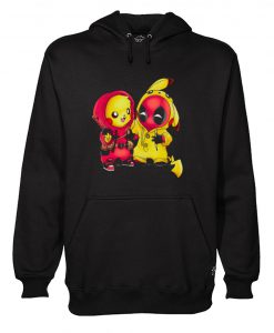 Baby Pikachu Pokemon and Deadpool hoodie