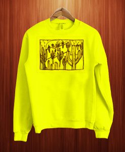 Cactus Print Gold Yellow Sweatshirt