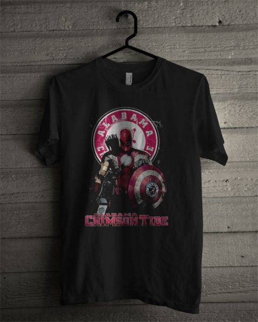 Captain Deadpool Spiderman Alabama Crimson Tide T Shirt