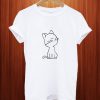 Cat Print Cuffed T Shirt
