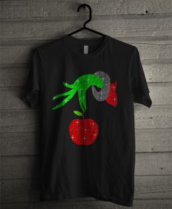 Christmas The Grinch Hand Holding Apple Ornament T Shirt