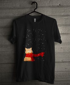 Cute Cat And Starry Night T Shirt