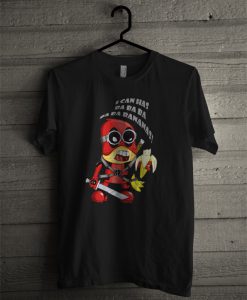 Deadpool Minion Chibi Funny Black T Shirt
