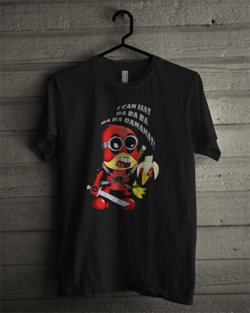 Deadpool Minion Chibi Funny Black T Shirt