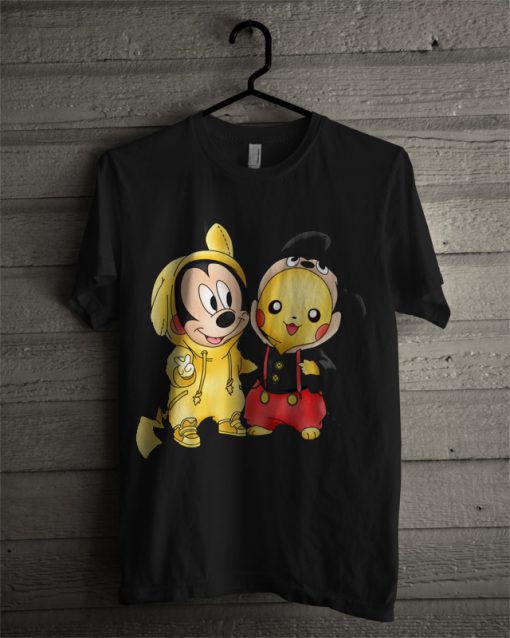 Friendship Pikachu And Mickey Mouse Mashup T Shirt