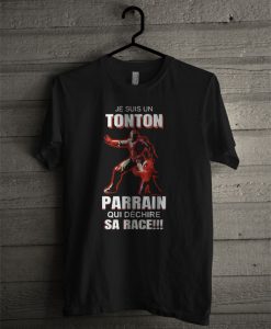 Je Suis Un Tonton Parrain Qui Dechire Sa Race Iron Man And Spiderman T Shirt