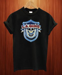 L.A. Guns Logo Men's Black Rock T Shirt