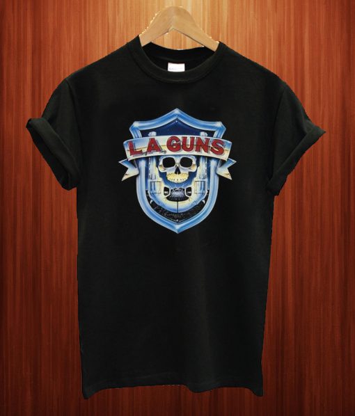 L.A. Guns Logo Men's Black Rock T Shirt