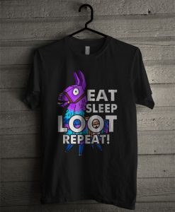 Loot Llama Eat Sleep Loot Repeat Battle Royale T Shirt