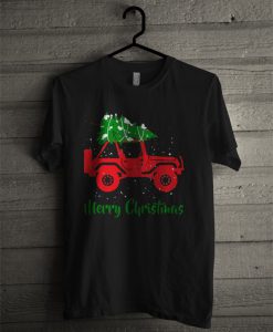 Merry Christmas Jeep Carring Christmas T Shirt