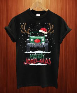 Merry Jeep-mas Funny Reindeer Jeep Driving Christmas T Shirt