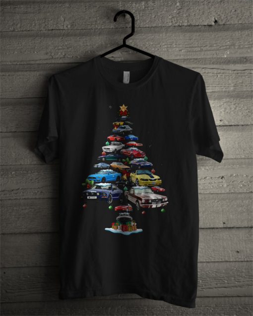 Mustang Car Christmas Tree T Shirt