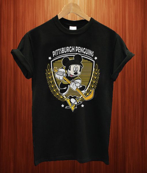 NHL Hockey Mickey Mouse Team Pittsburgh Penguins T Shirt