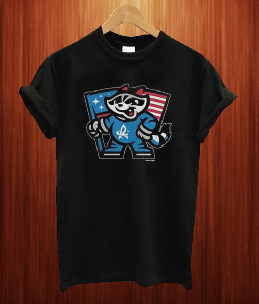 Rocket City Trash Panda Flag Charcoal Ls T Shirt