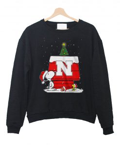 Snoopy Xmas Football Nebraska Cornhuskers Sweatshirt