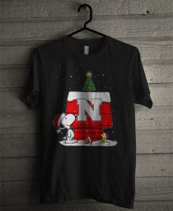 Snoopy Xmas Football Nebraska Cornhuskers T Shirt