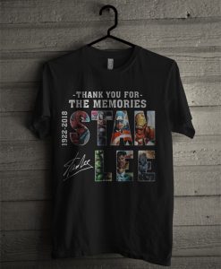 Stan Lee Text Graphic Thank You For The Memories T Shirt