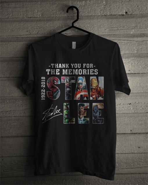 Stan Lee Text Graphic Thank You For The Memories T Shirt