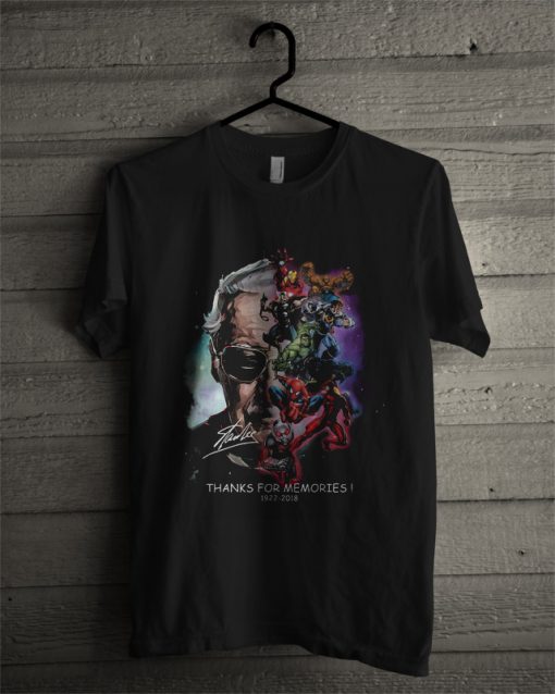 Stan Lee With Superhero Thanks For Memories 1922 - 2018 T Shirt