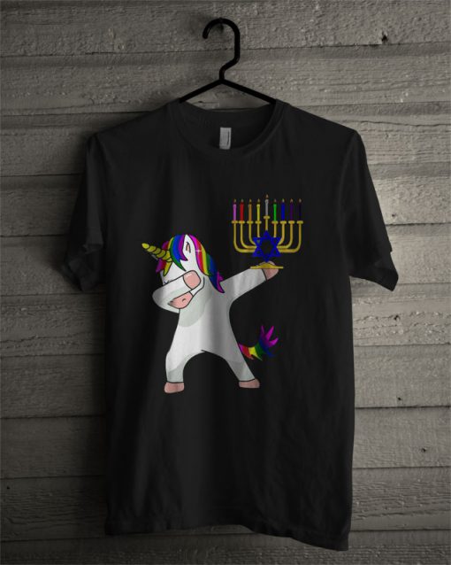 Unicorn Dabbing Hanukkah T Shirt
