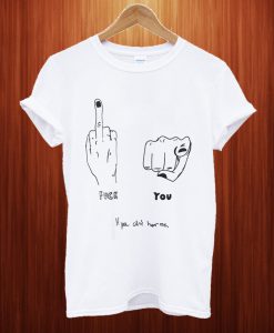 White Hand Gesture Print T Shirt