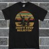 Bigfoot Riding Loch Ness Monster Don’t Stop Believing Vintage T Shirt