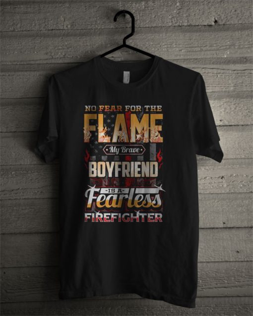 Boyfriend Firefighter American Flag T Shirt