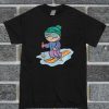 Cartoon Kid Skiing T Shirt