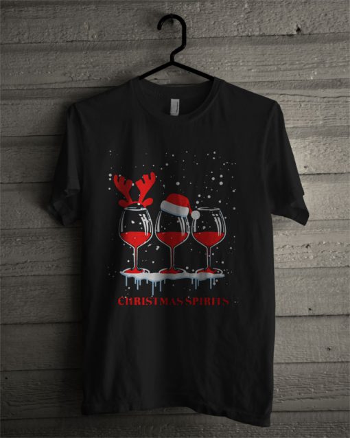 Christmas Spirits Wine Funny Christmas Gifts T Shirt