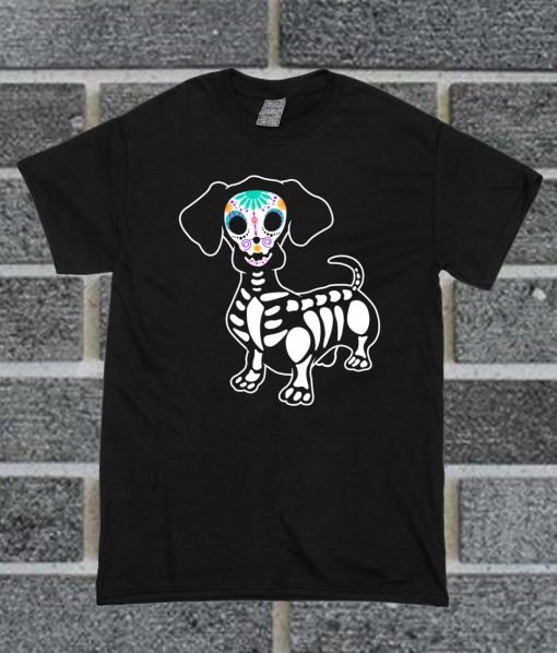 Colorful Day Of Dead Dachshund T Shirt
