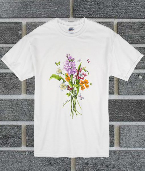 Crystal Flower Bouquet Cotton T Shirt