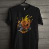 Cyberpunk 2077 Samurai Skull Flames Logo T Shirt