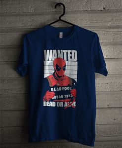 Deadpool Dead And Wanted Navy T Shirt