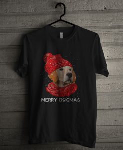 Golden Retriever Red Scarf Merry Dogmas T Shirt