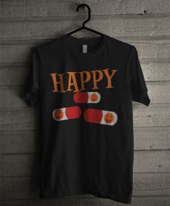 Gray Happy Pill With Word T Shirt