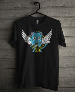 Happy Wings Lucky Cat Fairy Tail T Shirt