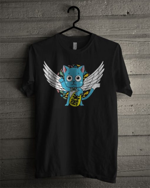 Happy Wings Lucky Cat Fairy Tail T Shirt