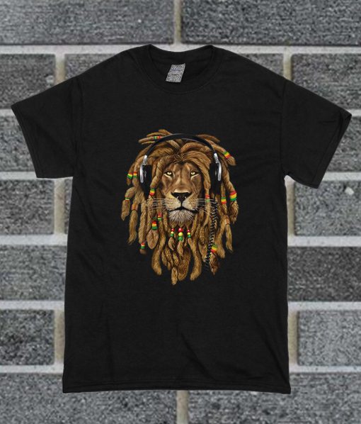 Headphones Jamaican Rastafari Zion Bob Marley T Shirt