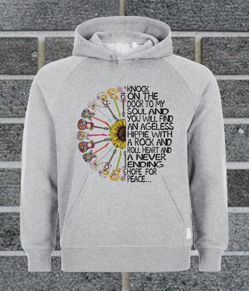 Hippie Soul Rock Guitar Knock On The Door To My Soul And You Will Find An Ageless Hippie Hoodie