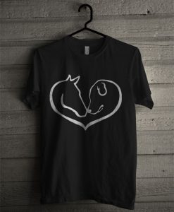 Horse And Dog Shape Of Heart T Shirt