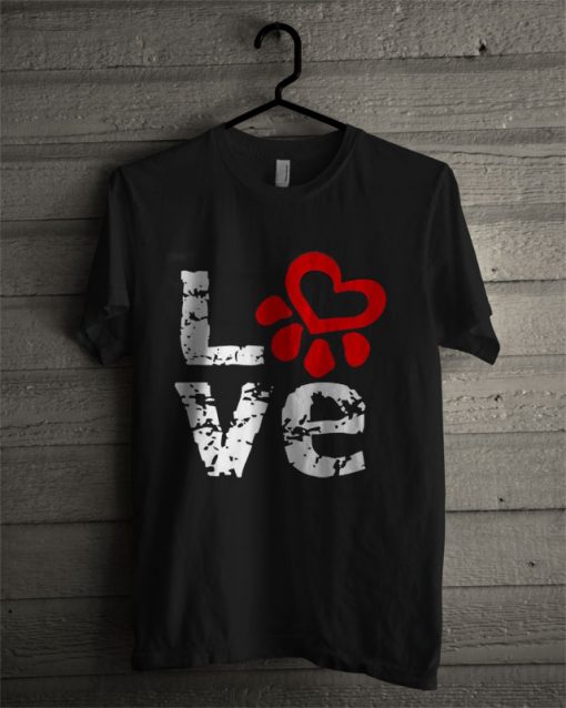 Love Paw Print T Shirt